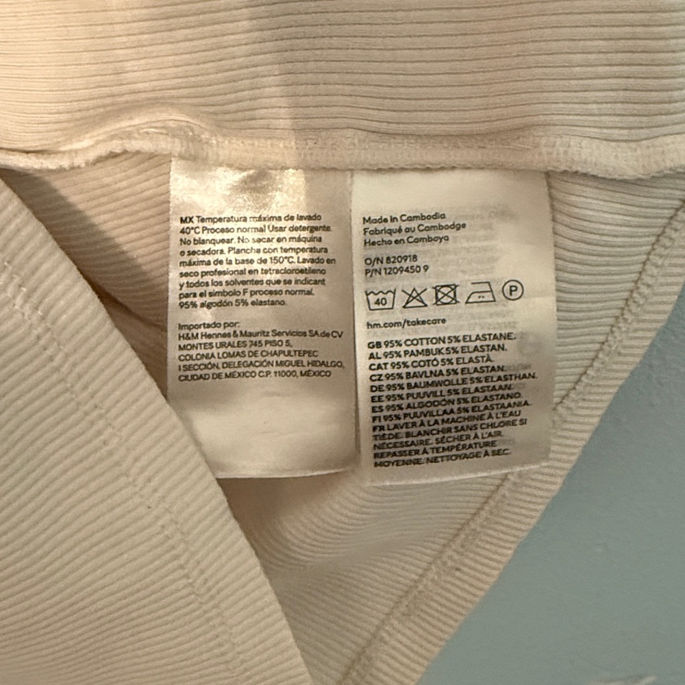 H&M Cream Ribbed Top - Picture 4 of 4